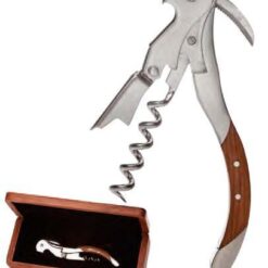 Donatello Waiter’s Corkscrew Set natural Sapele (dark) wood box