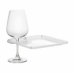 Wine Party Plates with Wine Glass Holder – Round or Square- Imprint