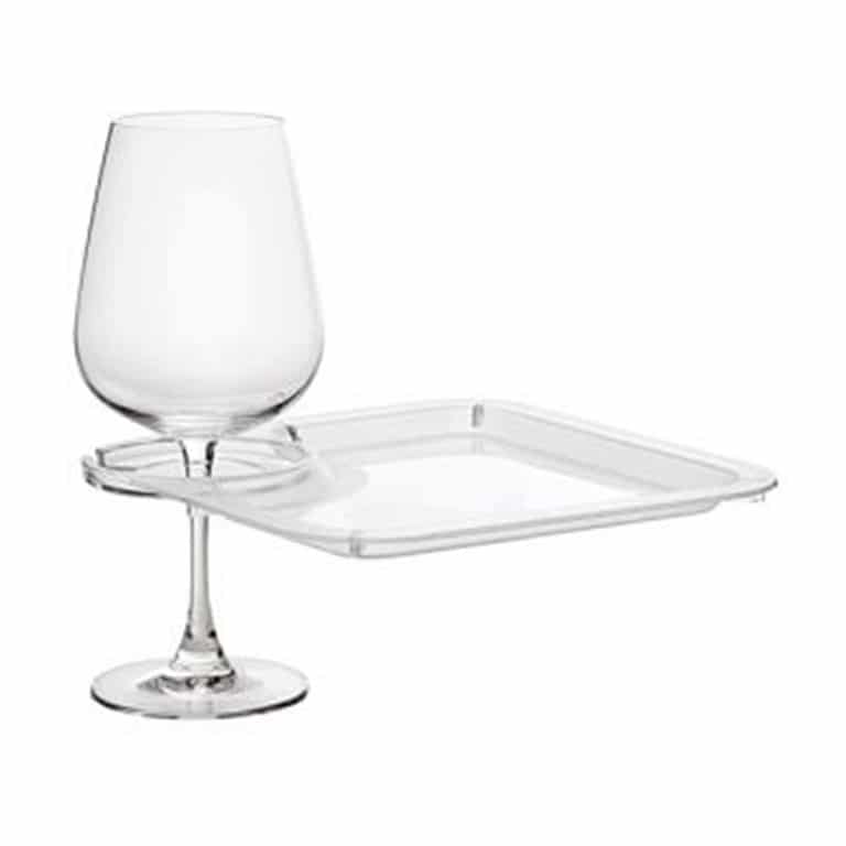 Wine Party Plates with Wine Glass Holder – Round or Square- Imprint