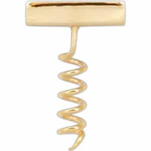 Corkscrew Lapel Pin, Gold Plated and Silver Plated