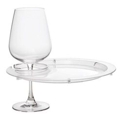Wine Party Plates with Wine Glass Holder – Round or Square
