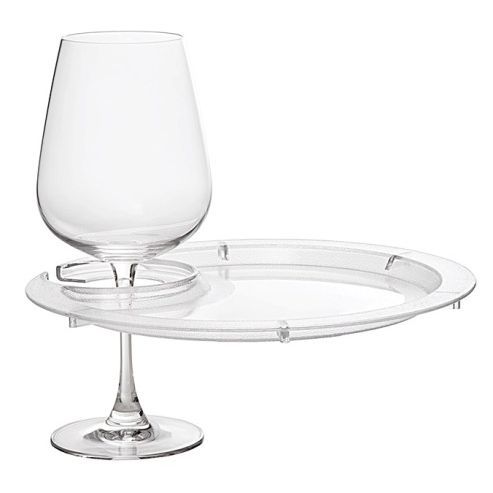 Wine Party Plates with Wine Glass Holder – Round or Square- Imprint