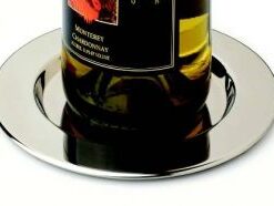 Pratique Wine Bottle Coaster Stainless Steel Polished, Set of 4- Engrave