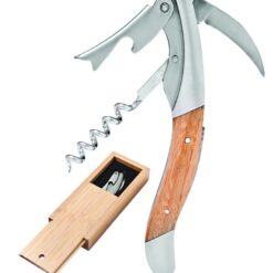 Michelangelo Waiter’s Corkscrew- Beechwood or Rosewood or Bamboo Handle – Natural Wood Box
