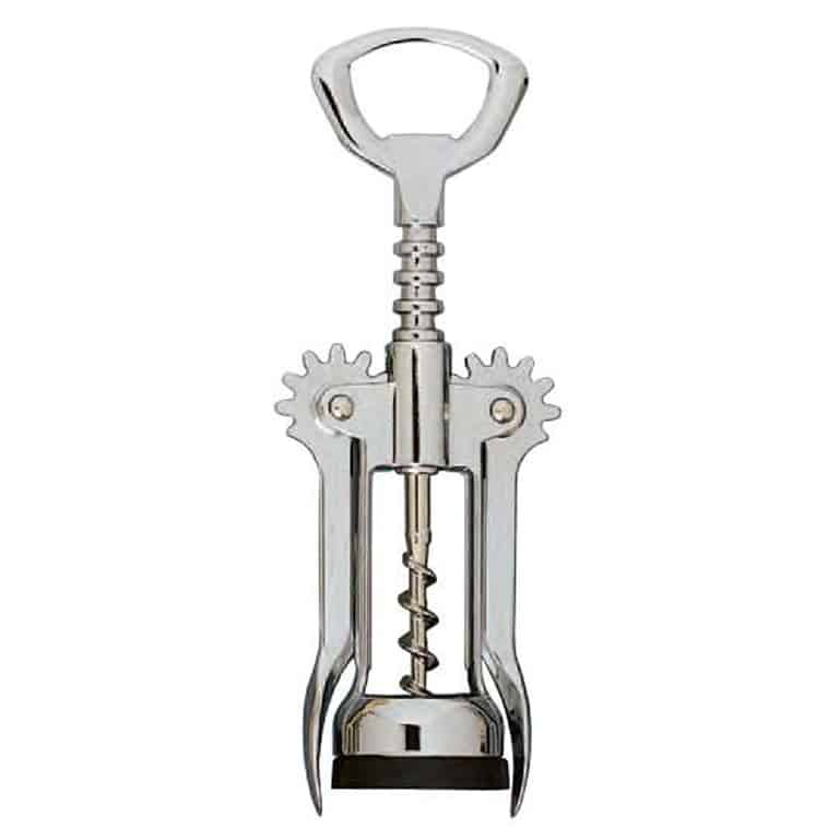Chrome Wing Corkscrew w/Auger Worm